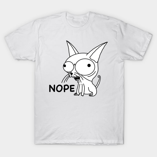 Sphynx nope cat T-Shirt by Cutty-baby